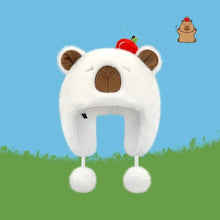 Load image into Gallery viewer, New Windproof Bonnet Cap Warm Cartoon Pullover Hat Fluffy Capybara Warm Hat Winter