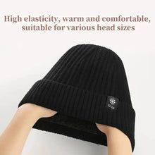 Load image into Gallery viewer, Winter Knitted Warm Ear Protection One Piece Hat for Elderly Men Snowflake Plush Thickened Breathable Warm Ski Hat Accessories