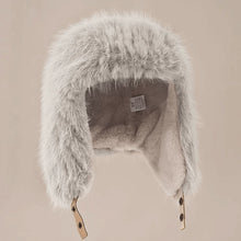 Load image into Gallery viewer, Trendy Luxury Faux Fur Hat Retro Solid Color Raccoon Fur Hat Warm Windproof Winter Hat Unisex Winter Wear