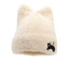 Load image into Gallery viewer, Casual Cute Cat Ear Warm Hat Keep Warm Thickened Wool Knitted Hat Windproof Ear Protection Cap for Women