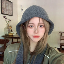 Load image into Gallery viewer, Fashionable Knitted Balaclava Hat Windproof Strap Bow Korean Ins Hood Scarf Thicken Warm Ear Protection Hat Autumn and Winter