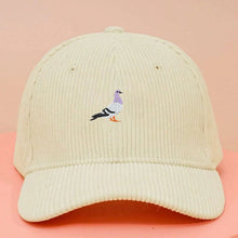 Load image into Gallery viewer, Corduroy baseball cap for men and women in autumn and winter, warm and embroidered pigeon pattern for daily leisure gatherings
