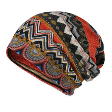 Load image into Gallery viewer, Contrasting Colors Pullover Hat Plaid Print Scarf Pullover Hat Casual Hedging Cap Multifunctional Turban Hats Autumn and Winter