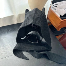 Load image into Gallery viewer, Cute Korean Style Scarf Hat Niche Knitted Bomber Hat Integrated Versatile Retro Balaclava Hats Women Autumn Winter