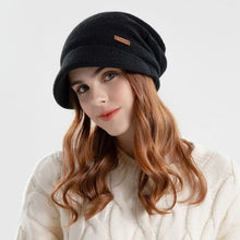 Load image into Gallery viewer, Fashion Soft Knitted Hat Fleece Lined Thickened Beanies Keep Warm Short Brim Ear Protection Outdoor