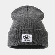 Load image into Gallery viewer, Unisex Letter Labal Beanies for Men Women Fashion Knitted Winter Hat Solid Hip-hop Skullies Hat Bonnet