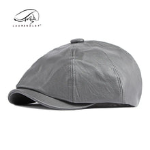 Load image into Gallery viewer, Men Women Ivy Cap Newsboy Hat Adjustable Faux PU Leather Berets for Spring Summer Autumn Gatsby