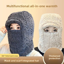 Load image into Gallery viewer, New Warm Scarf Mask Integrated Hat Windproof Coldproof Pullover Cap Polar Fleece Ear Protection Hat for Outdoor Cycling Skiing