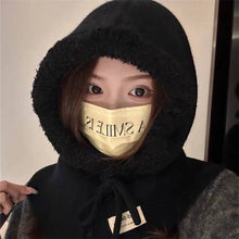 Load image into Gallery viewer, Fashion Balaclava Hat Warm Neck Protection Hood Scarf Button Design Windproof Knitted Hat Autumn Winter