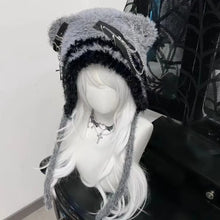 Load image into Gallery viewer, Spicy Girls Fluffy Gothic Harajuku Hat Knitted Little Bone Cross Star Punk Lolita Hat Y2K Style Beanie Hat