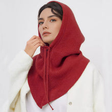 Load image into Gallery viewer, Winter Balaclava Hat Scarf for Women Knitted Hooded Caps Outdoor Warm One-Piece Neck Collar Beanies Hats for Girls
