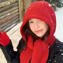 Load image into Gallery viewer, Knitted Winter Balaclava Thickened Hooded Hat Ear Protection Cap One-Piece Winter Accessories Neck Collar Outdoor Sports