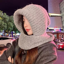 Load image into Gallery viewer, New 2-in-1 Scarf Mask Integrated Hat Warm Windproof Neck Warmer Coldproof Breathable Hooded Hat for Outdoor Cycling Skiing