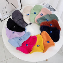 Load image into Gallery viewer, Women's Winter Hat Fashion Faux Fur Knitted Hat Soft Cat Ear Beanie Hats Female Streetwear Cap