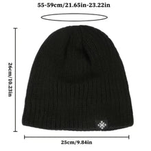 Load image into Gallery viewer, Autumn Winter Unisex Fleece Lined Knitted Beanie Loose Warm Ear Protection Thick Woolen Hat Windproof Outdoor Ski Hiking Hat