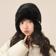 Load image into Gallery viewer, New Cute Bear Integrated Hat Scarf Set Fluffy Fur Windproof Pullover Cap Coldproof Warm Hooded Hat Autumn and Winter