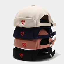 Load image into Gallery viewer, Casual Heart Love Label Docker Cap Cotton Adjustable Brimless Hat Hip Hop Landlord Hat Men and Women
