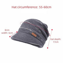 Load image into Gallery viewer, Soft Knitted Hat Warm Thickened Windproof Design Short Brim Beanie Wide Brim Casual Style Winter Beanies Small Face Fit