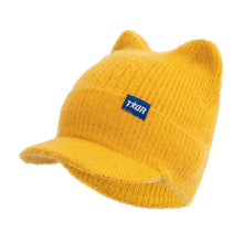 Load image into Gallery viewer, Women's Winter Hat Fashion Faux Fur Knitted Hat Soft Cat Ear Beanie Hats Female Streetwear Cap