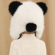Load image into Gallery viewer, Cute Panda Women Winter Caps Windproof Plush Fur Plush Pullover Hat Winter Warm Neck Protection Kids Ear Protection Cap Outdoor