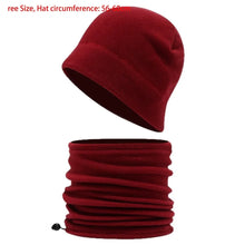 Load image into Gallery viewer, New Polar Fleece Hat Scarf Set Windproof Coldproof Pullover Cap Warm Ear Protection Cap Unisex
