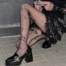 Load image into Gallery viewer, Fashion Ultra-Thin Patterned Stockings Symbol Print JK Style Music Note Tights Stretchy Fabric Piano Tights Club Party