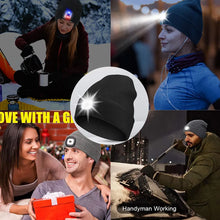 Load image into Gallery viewer, Creative 6 LED Beanie Hats, Unisex Winter Warm Hat for Night Riding fishing Warm Knit Caps Flashlight Head Lamp Cap,washable