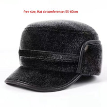 Load image into Gallery viewer, New Warm Lei Feng Hat Imitation Mink Windproof Ear Protection Hat with Ear Flap Coldproof Dad Hat Autumn and Winter
