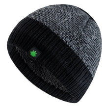 Load image into Gallery viewer, Unisex Leaf Labal Winter Hats Fashion Knitted Hats For Men Women Beanie Cap Outdoor Plush Fur Lined Warm Sports Hats