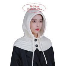 Load image into Gallery viewer, New Ear Protection Winter Balaclava Warm Drawstring Hooded Knitted Hooded Cap Windproof Beanie Hats Unisex