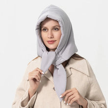 Load image into Gallery viewer, Cold Proof Thickened Winter Headscarf Water-repellent Windproof Warm Hood Puff Design Tie Hood Down Cotton Scarf Street Wear