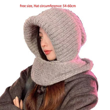 Load image into Gallery viewer, New 2-in-1 Scarf Mask Integrated Hat Warm Windproof Neck Warmer Coldproof Breathable Hooded Hat for Outdoor Cycling Skiing