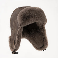 Load image into Gallery viewer, New Windproof Cycling Cap With Ear Flaps Winter Fur Bomber Hat Leather Cap Men Outdoor Windproof Super Warm Caps