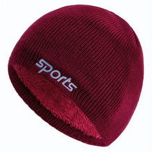 Load image into Gallery viewer, New Unisex Sports Jacquard Winter Hats Fashion Knitted Hats For Men Women Beanie Cap Outdoor Plush Fur Lined Warm Sports Hats