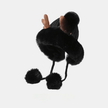 Load image into Gallery viewer, Winter Warm Hat Cute Lacing Bear Ears Hat Ear Protection Velvet Rabbit Ear Woolen Bucket Hat Women