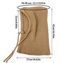 Load image into Gallery viewer, Knitted Balaclava Caps Winter Bonnet Beanies Hat Warm Thick Korean Hooded Caps Retro Outdoor Neck Collar Accessories Knitted Hat