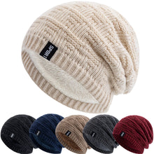 Load image into Gallery viewer, Unisex Fashion Beanie Hat Plush Fur Lined Hats For Men Women Keep Warm Knitted Hat Fashion Solid Ski Sports Winter Cap