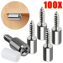 Load image into Gallery viewer, 100/2Pcs Self-tapping Screws Cabinet Bracket Wardrobe Storage Rack Septum Screw Fixed Support With Slip Resistant Rubber Sleeve