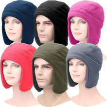 Load image into Gallery viewer, Winter Fleece Lined Thermal Skull Cap Windproof Cycling Beanie Hat Ear Flap Cap with Ear Warmer Covers Hat for Men Women