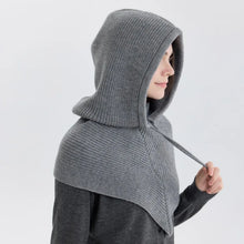 Load image into Gallery viewer, Winter Balaclava Hat Scarf for Women Knitted Hooded Caps Outdoor Warm One-Piece Neck Collar Beanies Hats for Girls