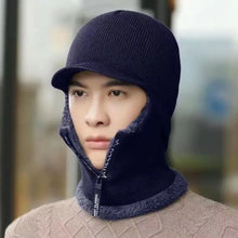 Load image into Gallery viewer, Zipper Winter Neck Wardrobe with Ear Protection 2-in-1 Windproof Ski Mask with Fleece Lining Winter Balaclava Fleece Lined