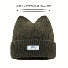 Load image into Gallery viewer, Lady Cat Ear Beanies with Cat Ears and Elastic - Soft Winter Warmth, Cute Cat Ears, Casual Outfit ,Christmas gift