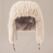 Load image into Gallery viewer, Trendy Luxury Faux Fur Hat Retro Solid Color Raccoon Fur Hat Warm Windproof Winter Hat Unisex Winter Wear