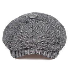 Load image into Gallery viewer, Men Women Wool Newsboy Caps Herringbone Flat Caps Coffee British Gatsby Caps Autumn Winter Warm Woolen Hats Gorras