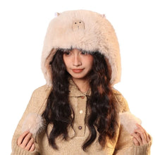 Load image into Gallery viewer, New Warm Hat Fluffy Fur Windproof Ear Protection Hat Warm Coldproof Beanie Hat for Outdoor Cycling Skiing
