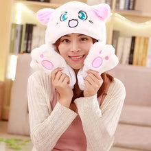 Load image into Gallery viewer, Funny Cartoon Glowing Moving Hat Neck Warmer Headwear Animal Earflap Hat Animal Movable Ears Airbag Cap Winter