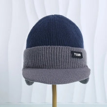 Load image into Gallery viewer, Versatile Ear Protection Knit Baseball Cap Dual Tone Keep Warm Winter Warm Hat Thickened Thermal Knit Beanie Outdoor Activities