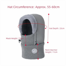 Load image into Gallery viewer, Thick Warm Scarf Pullover Cap Windproof Design Fluffy Texture Winter Warm Hat Knitted Thermal Protection Face Guard Neck Warmer