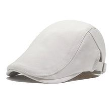 Load image into Gallery viewer, Leather Cap Men's Imitation Sheepskin Beret Leather Hat The Elderly Forward Hat Artificial Leather Hat Literary and Retro