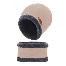 Load image into Gallery viewer, Winter Hat For Men Fleece Scarf Women Neck Leather Knitted Cap Thick Wool Neck Warmer Balaclava Ski Mask Skullies Beanies